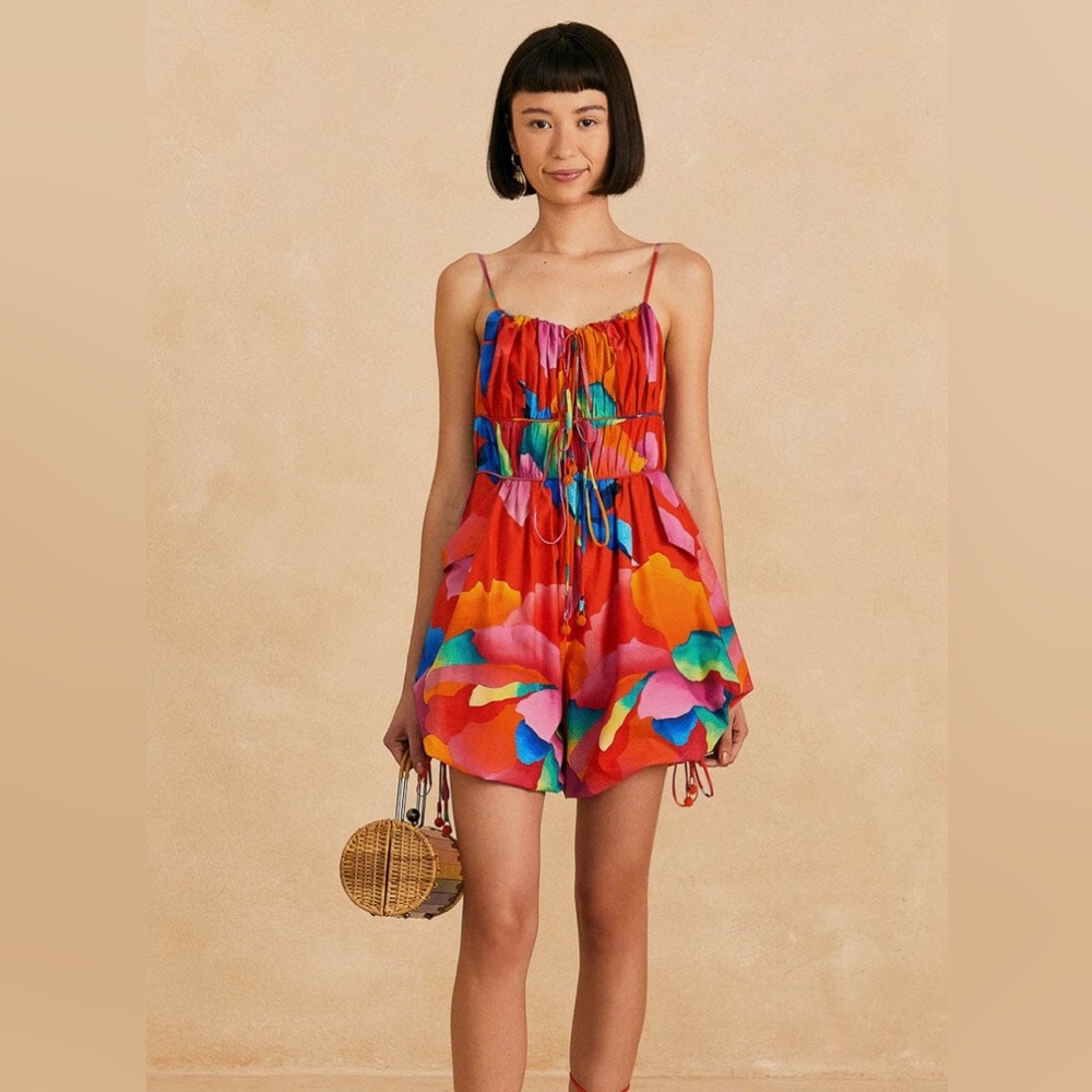 NWT Farm Rio red ombré Chita romper